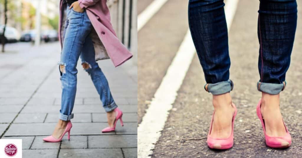 Pink Shoes with Denim