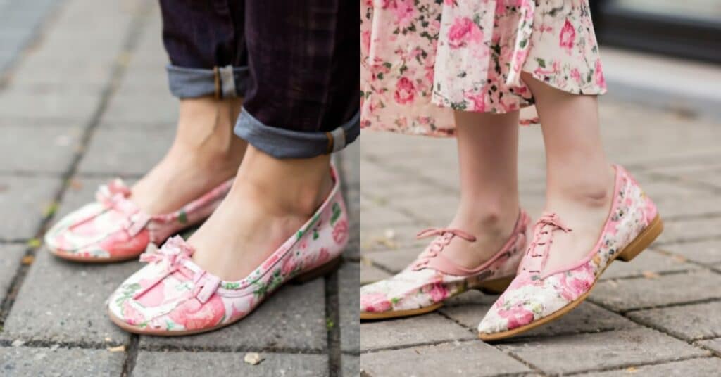 Pink Shoes with Floral Prints