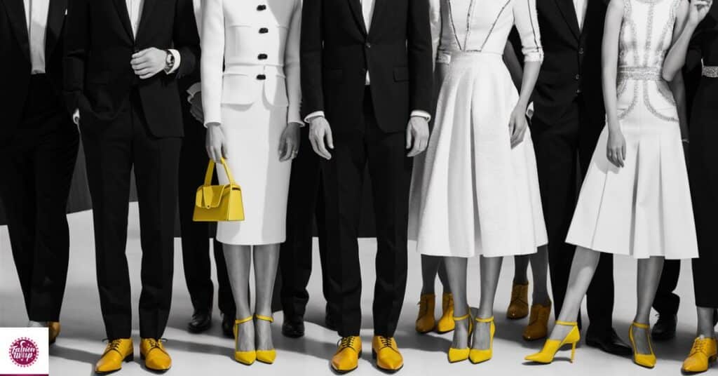 Black & White Outfits with Yellow Shoes