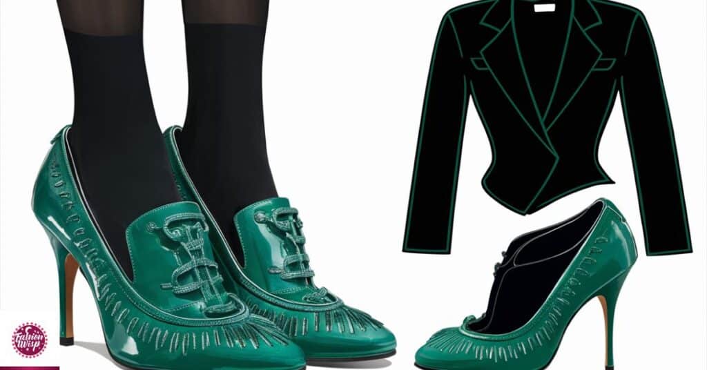 Green Shoes with Chic Black Outfits
