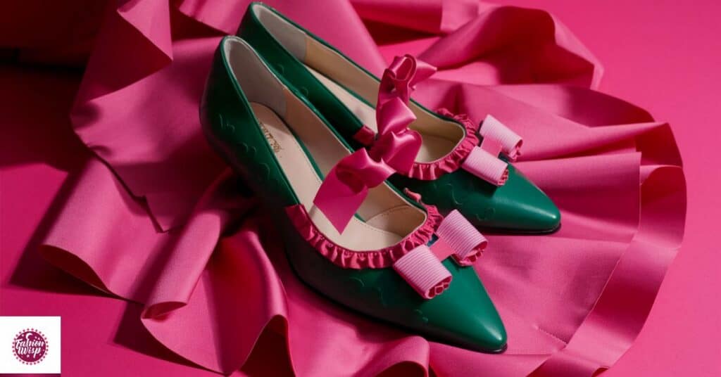 Green Shoes with Pink