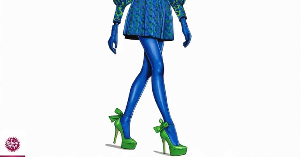Green shoes with blue outfits