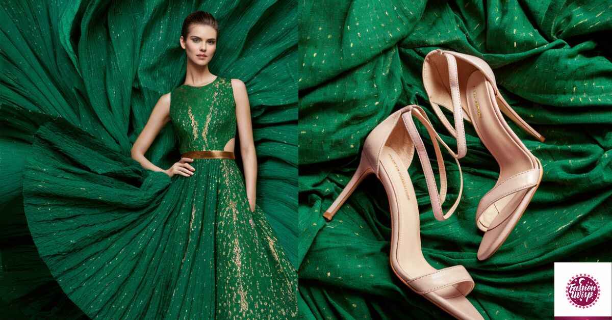 What color shoes match a green dress