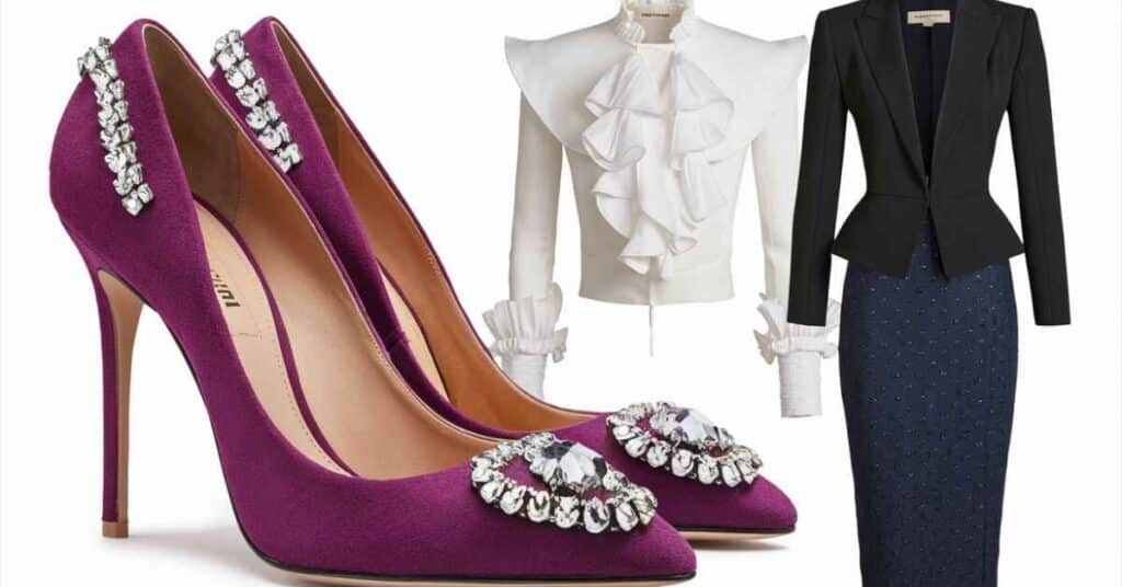 What to wear with purple shoes